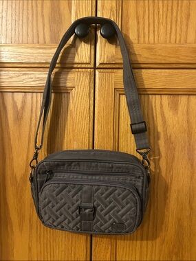 lug Quilted Crossbody Messenger Bag - Brown